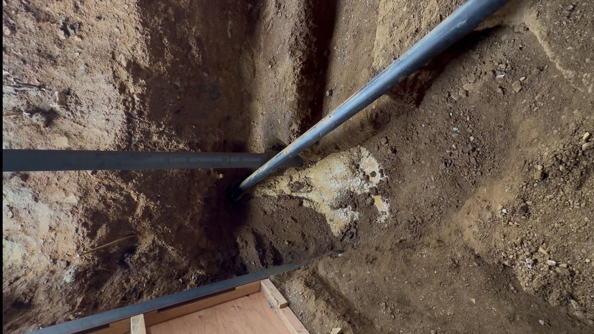 Conduit installed in a bore pit