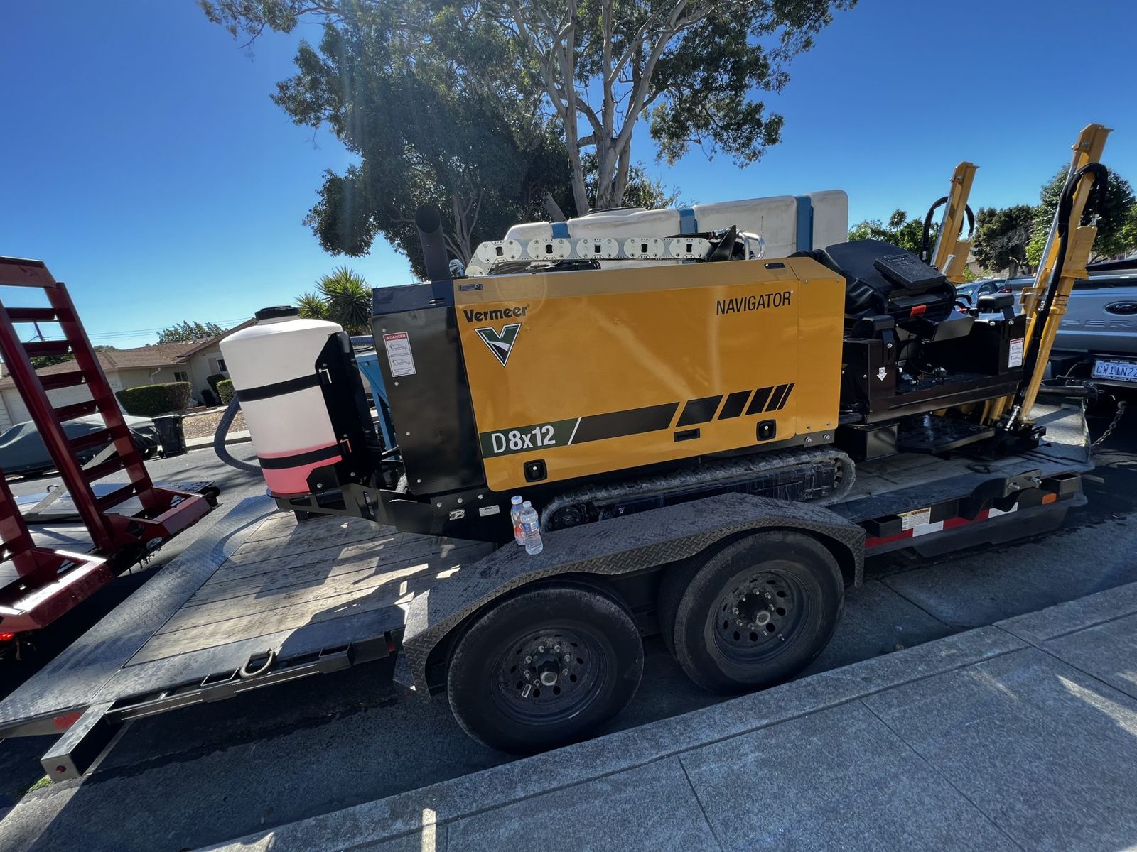 Vermeer D8x12 Navigator drill loaded on its trailer